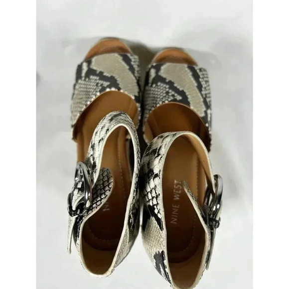 2/$30 Nine West Wnadell3 Size 7.5 Wedge Platform Sandal Animal Print - Picture 11 of 16